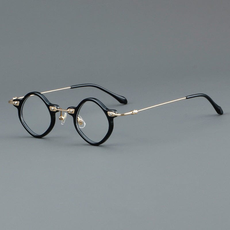 Logan Retro Geometric Glasses Frame Geometric Frames Southood Black Gold