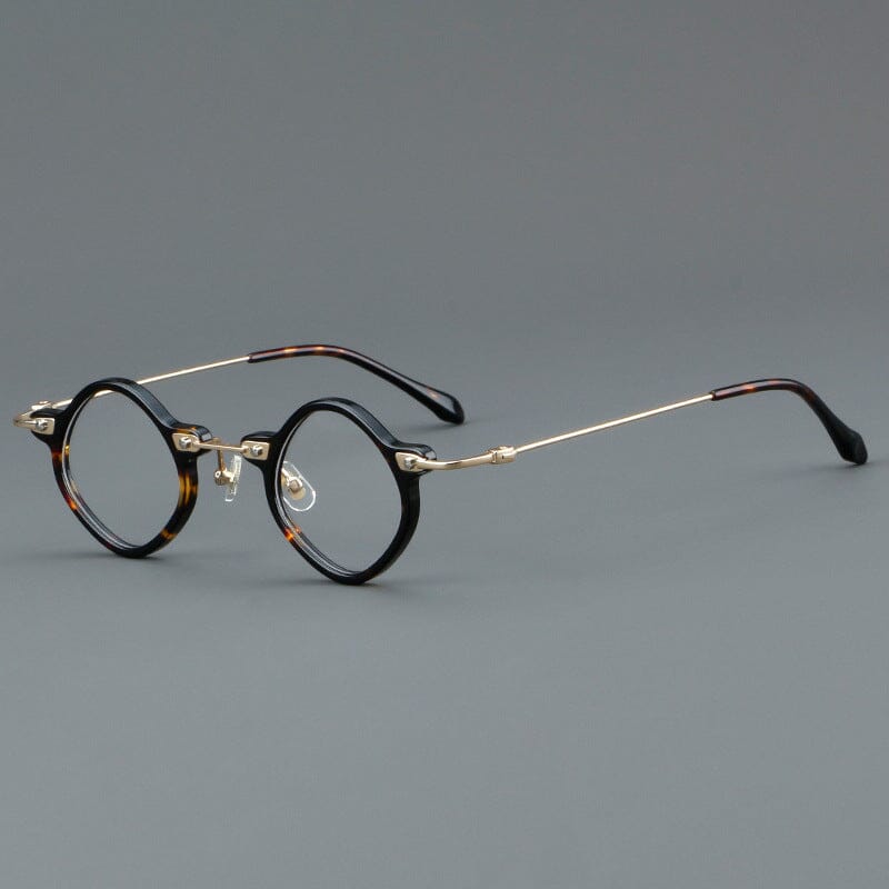 Logan Retro Geometric Glasses Frame Geometric Frames Southood Leopard Gold