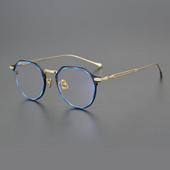 Lonnie Vintage Titanium Glasses Frame Round Frames Southood Blue amber