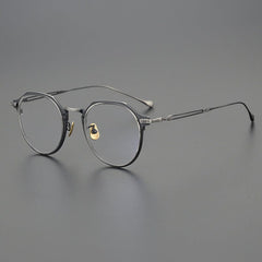 Lonnie Vintage Titanium Glasses Frame Round Frames Southood Gun black