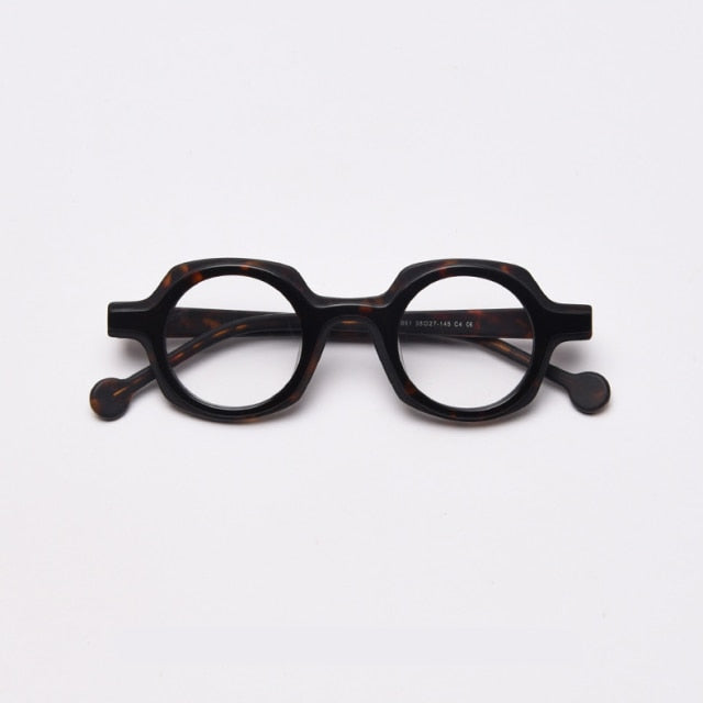 Lou Retro Round Acetate Optical Glasses Frame Round Frames Southood Leopard
