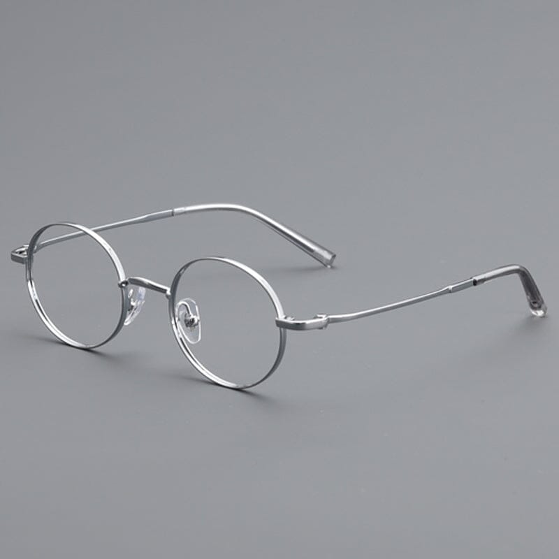 Luka Vintage Acetate Eyeglasses Frame Round Frames Southood White Silver