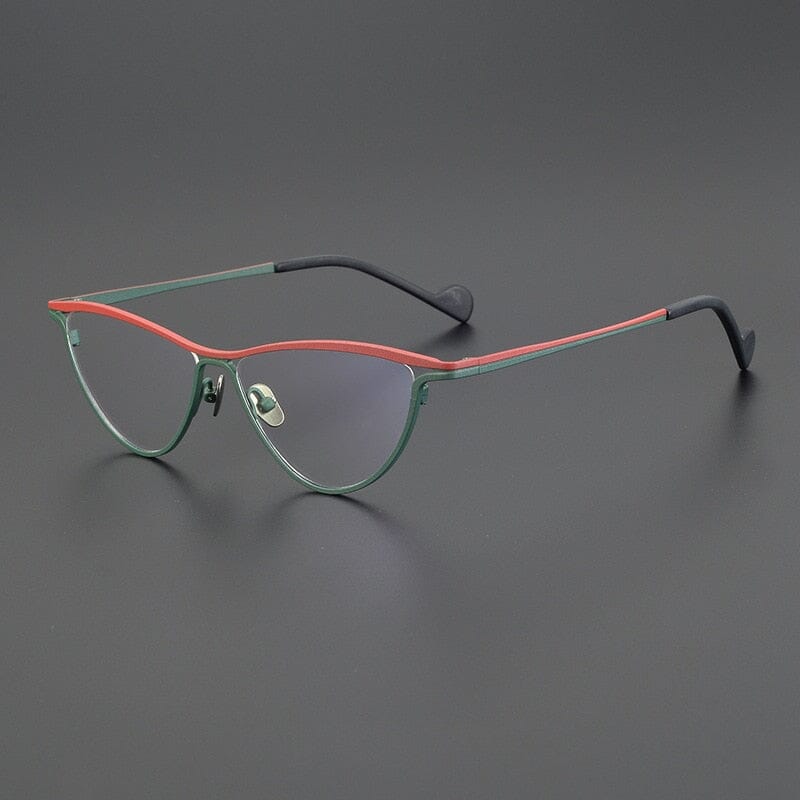 Maegth Vintage Titanium Glasses Frame Cat Eye Frames Southood Matte Green