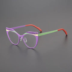 Mairia Titanium Cat Eye Glasses Frame Cat Eye Frames Southood Purple Green