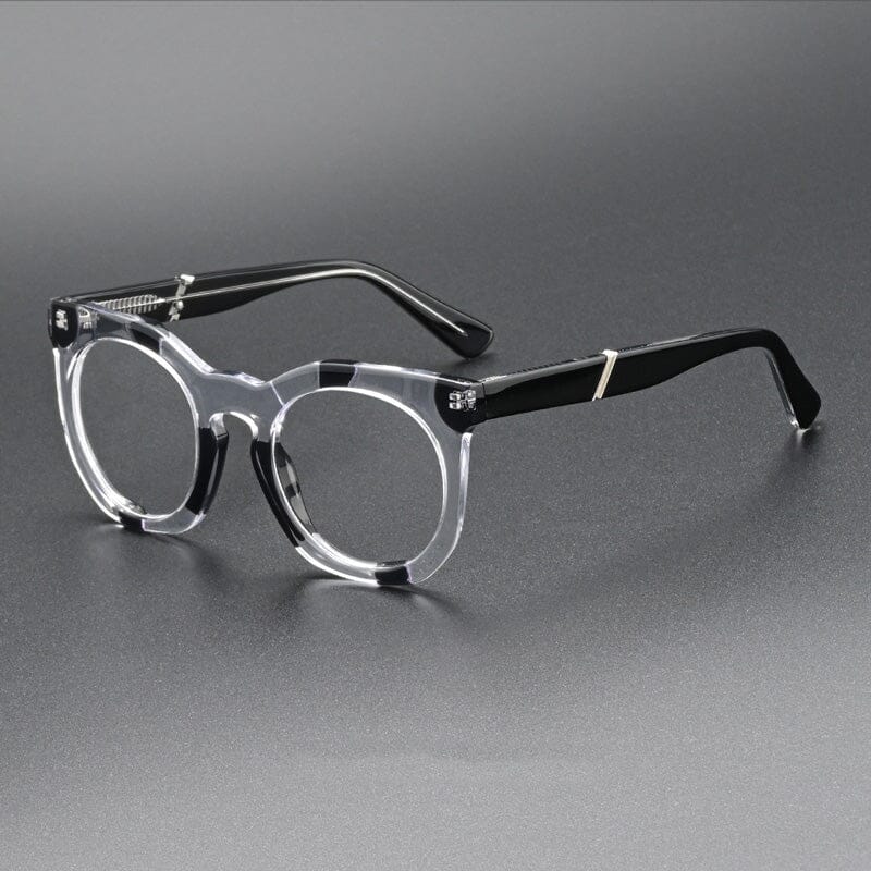 Mantle Vintage Acetate Glasses Frame Oval Frames Southood Clear Black