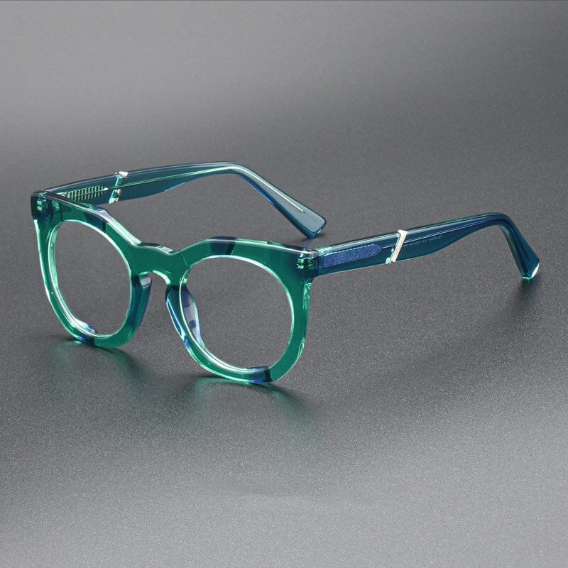 Mantle Vintage Acetate Glasses Frame Oval Frames Southood Clear Blue Green