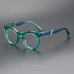 Mantle Vintage Acetate Glasses Frame Oval Frames Southood Clear Blue Green