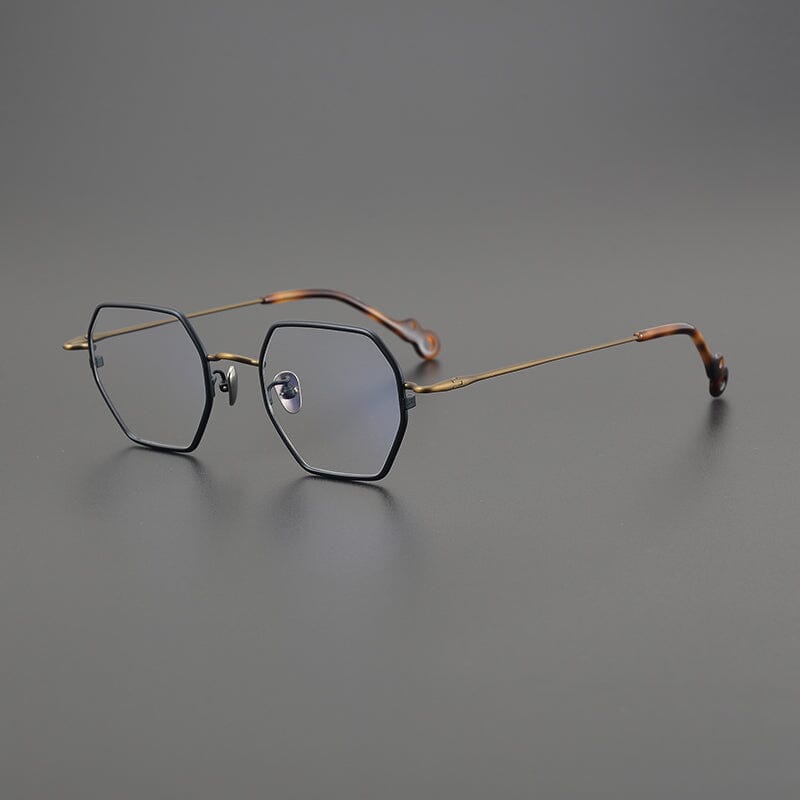 Manzo Vintage Geometric Glasses Frame Geometric Frames Southood Black Bronze