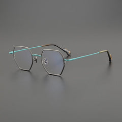 Manzo Vintage Geometric Glasses Frame Geometric Frames Southood Gun Green