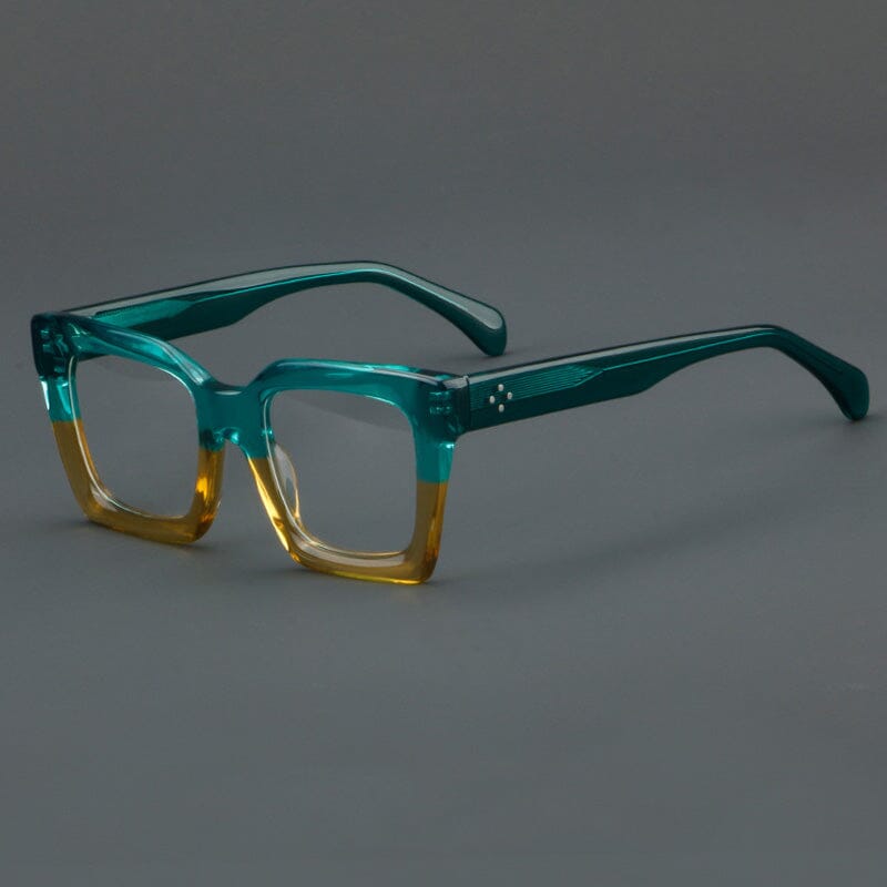 Marlow Retro Thick Acetate Glasses Frame Round Frames Southood Green Tea