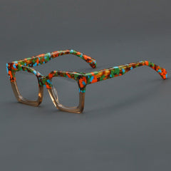 Marlow Retro Thick Acetate Glasses Frame Round Frames Southood Tea Leopard
