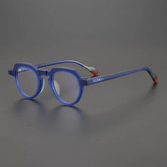 Mateo Round Retro Acetate Glasses Frames Round Frames Southood Matte blue