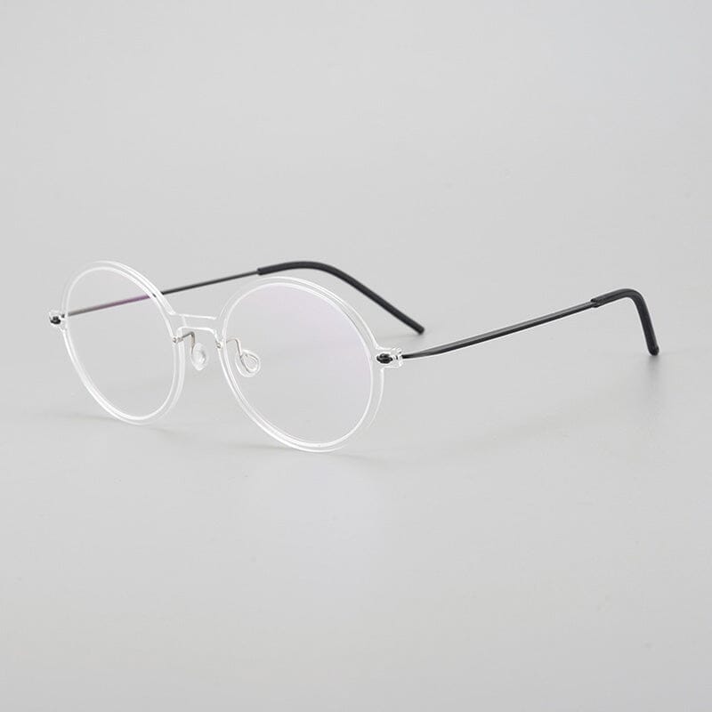 Matherne Ultra light Titanium Round Glasses Frame Round Frames Southood Clear