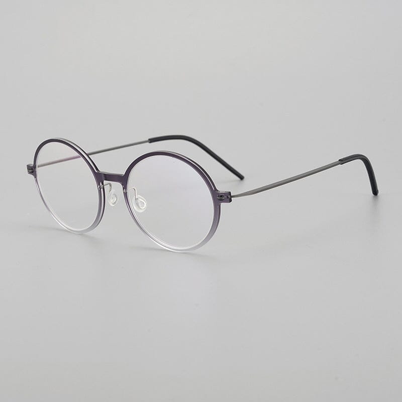 Matherne Ultra light Titanium Round Glasses Frame Round Frames Southood Clear purple