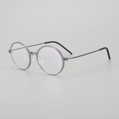 Matherne Ultra light Titanium Round Glasses Frame Round Frames Southood Gray