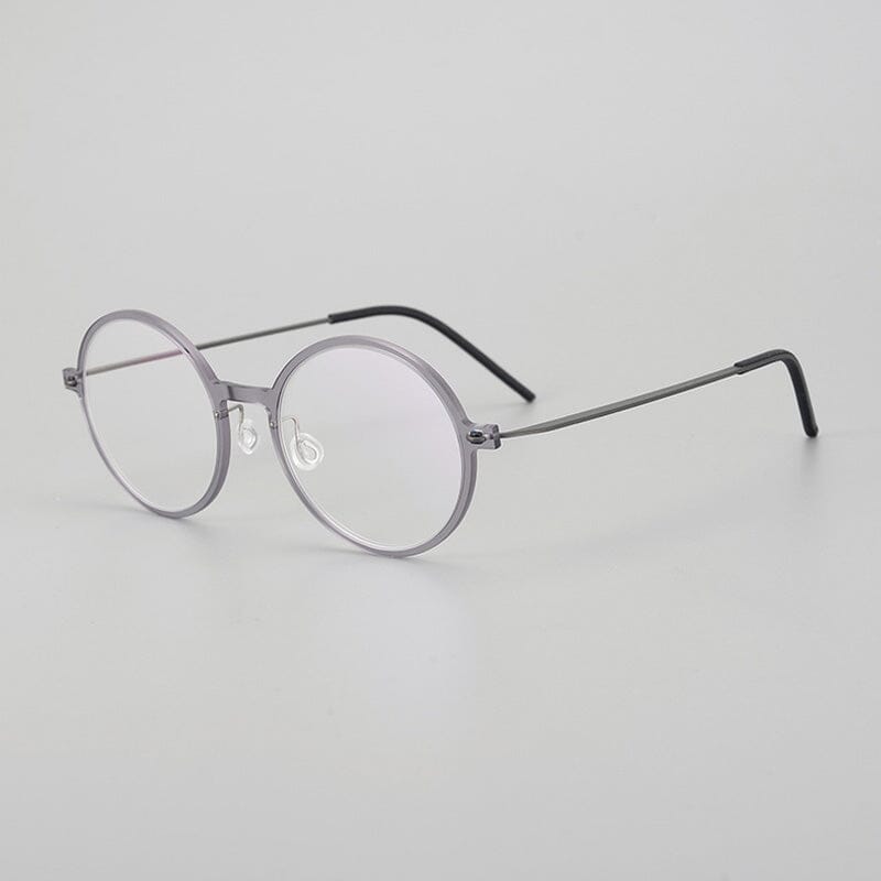 Matherne Ultra light Titanium Round Glasses Frame Round Frames Southood Gray