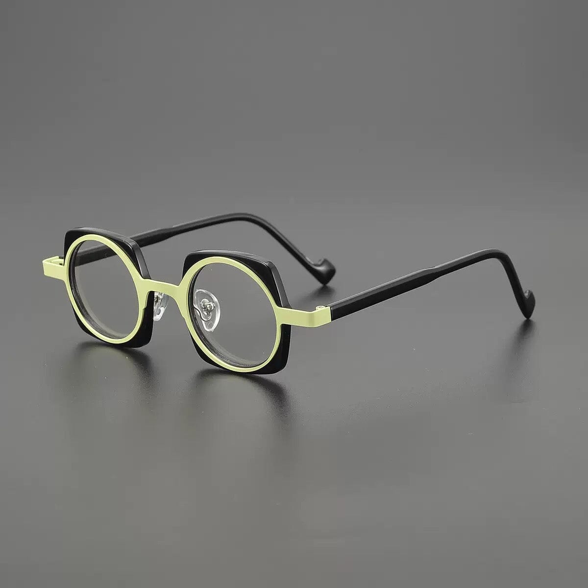 Matteo Designer Acetate Glasses Frame Round Frames Southood Black Green