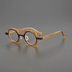Matteo Designer Acetate Glasses Frame Round Frames Southood Brown Black