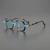 Matteo Designer Acetate Glasses Frame Round Frames Southood Leopard Blue