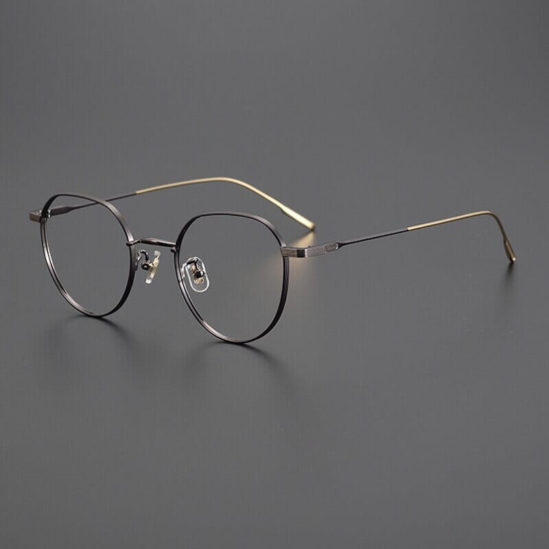 Meldon Vintage Titanium Eyeglasses Frame Geometric Frames Southood Coffe Gold