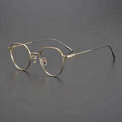 Meldon Vintage Titanium Eyeglasses Frame Geometric Frames Southood Gold Coffe