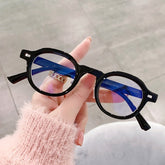 Merlin Vintage Small Round Glasses Frame Round Frames Southood bright black clear