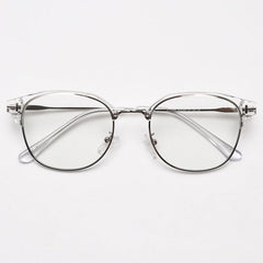 Miguel Vintage Browline Eyeglasses Frame Browline Frames Southood Clear Silver