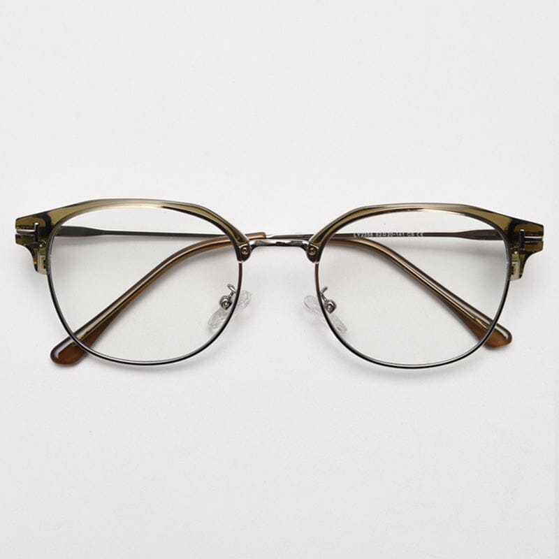 Miguel Vintage Browline Eyeglasses Frame Browline Frames Southood Green Silver
