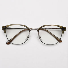 Miguel Vintage Browline Eyeglasses Frame Browline Frames Southood Green Silver