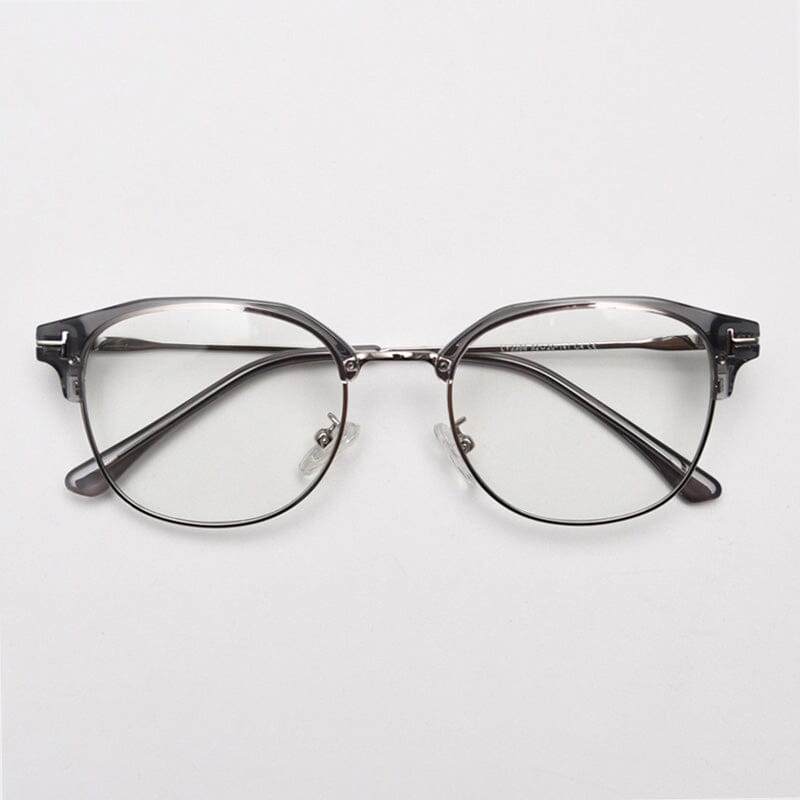 Miguel Vintage Browline Eyeglasses Frame Browline Frames Southood Grey Silver