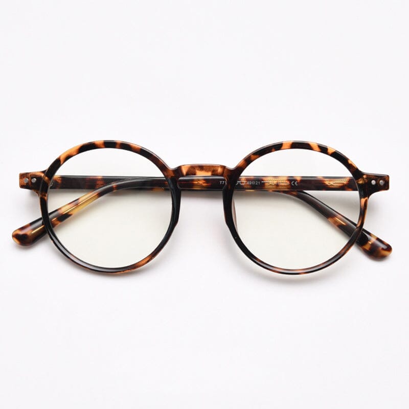 Mindy Vintage TR90 Round Eyeglasses Round Frames Southood Leopard