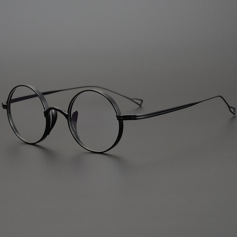 Monroe Titanium Round Glasses Frame Round Frames Southood Black-round