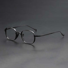 Monroe Titanium Round Glasses Frame Round Frames Southood Black-square