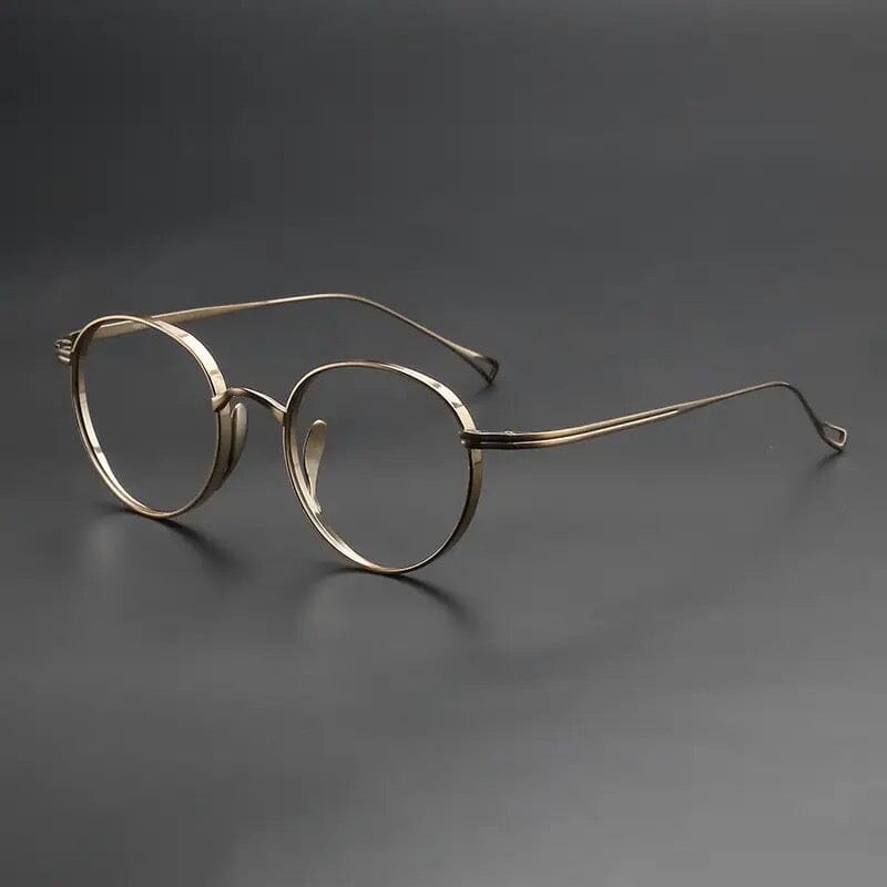 Monroe Titanium Round Glasses Frame Round Frames Southood Bronze-oval