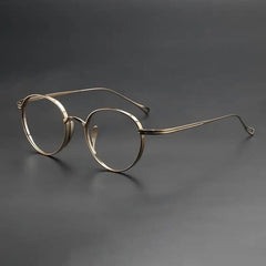Monroe Titanium Round Glasses Frame Round Frames Southood Bronze-oval