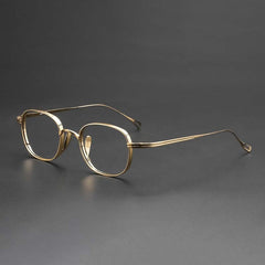 Monroe Titanium Round Glasses Frame Round Frames Southood Gold-square