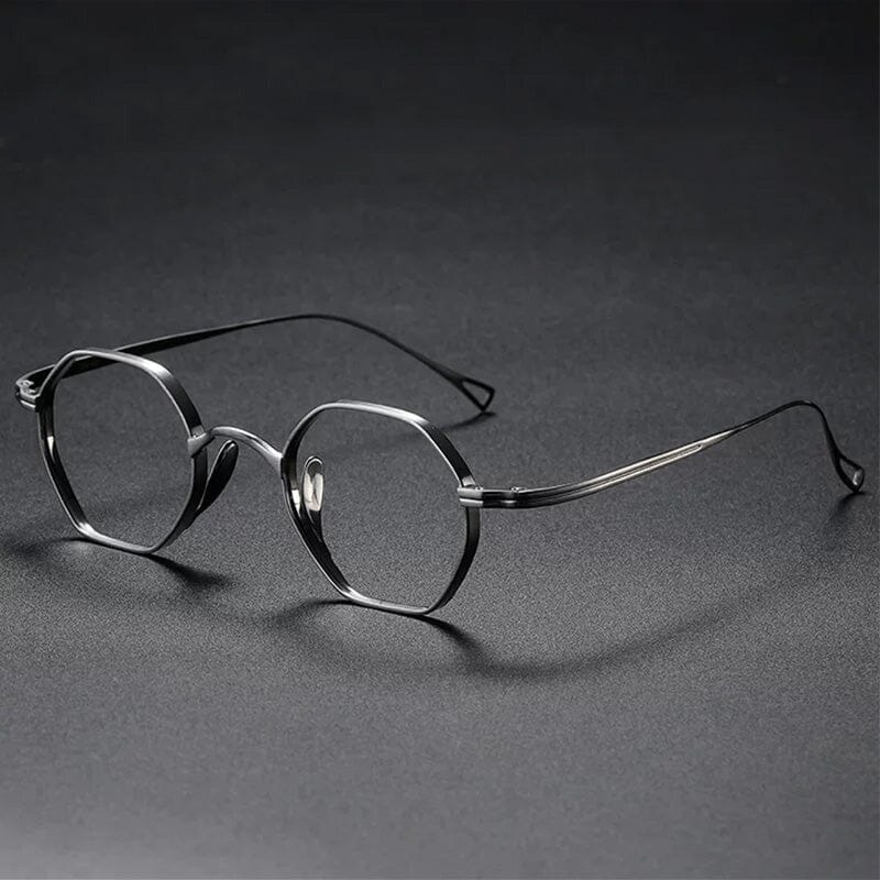 Monroe Titanium Round Glasses Frame Round Frames Southood Silver-polygon