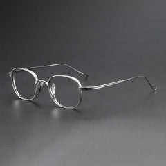 Monroe Titanium Round Glasses Frame Round Frames Southood Silver-square
