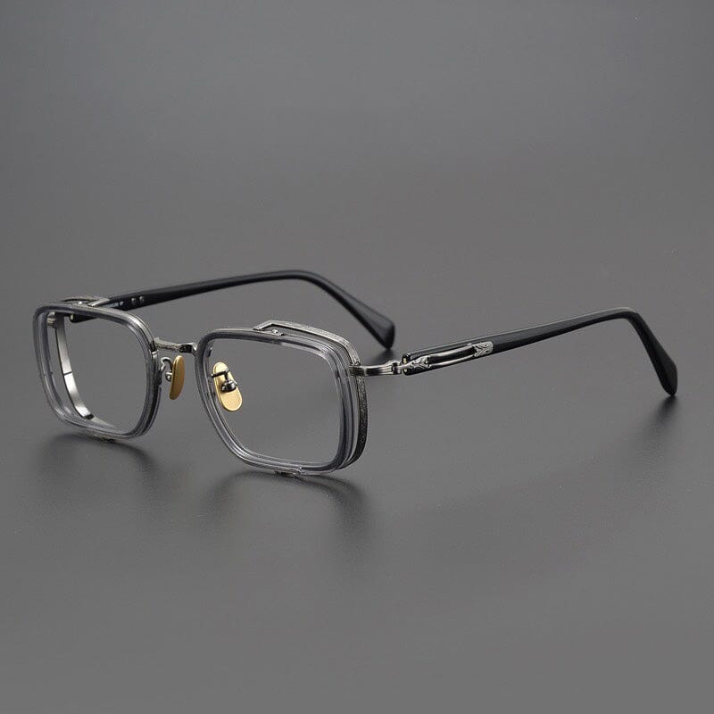 Mordred Sqaure Titanium Glasses Frame Rectangle Frames Southood Gun Gray