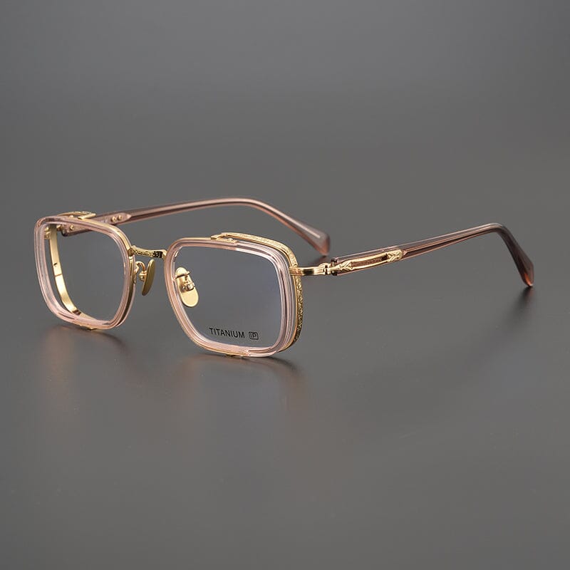 Mordred Sqaure Titanium Glasses Frame Rectangle Frames Southood Pink
