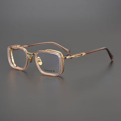Mordred Sqaure Titanium Glasses Frame Rectangle Frames Southood Pink