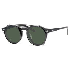 Morton Acetate Glasses Frame With sunglasses Clips Round Frames Southood Black