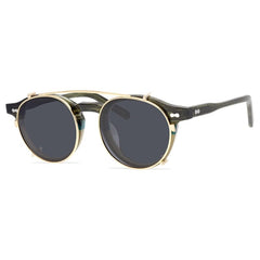 Morton Acetate Glasses Frame With sunglasses Clips Round Frames Southood Gray Cyan
