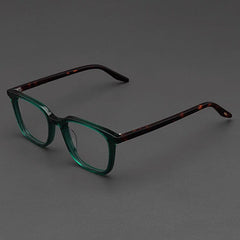 Myrna Acetate Rectangle Glasses Frame Rectangle Frames Southood Green Leopard