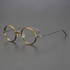 Namiyo Vintage Titanium Round Eyeglasses Frame Round Frames Southood Green