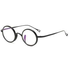 Naoko Ultralight Titanium Round Glasses Frame Round Frames Southood Black