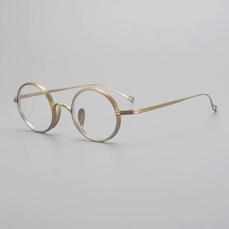 Naoko Ultralight Titanium Round Glasses Frame Round Frames Southood Gold Silver