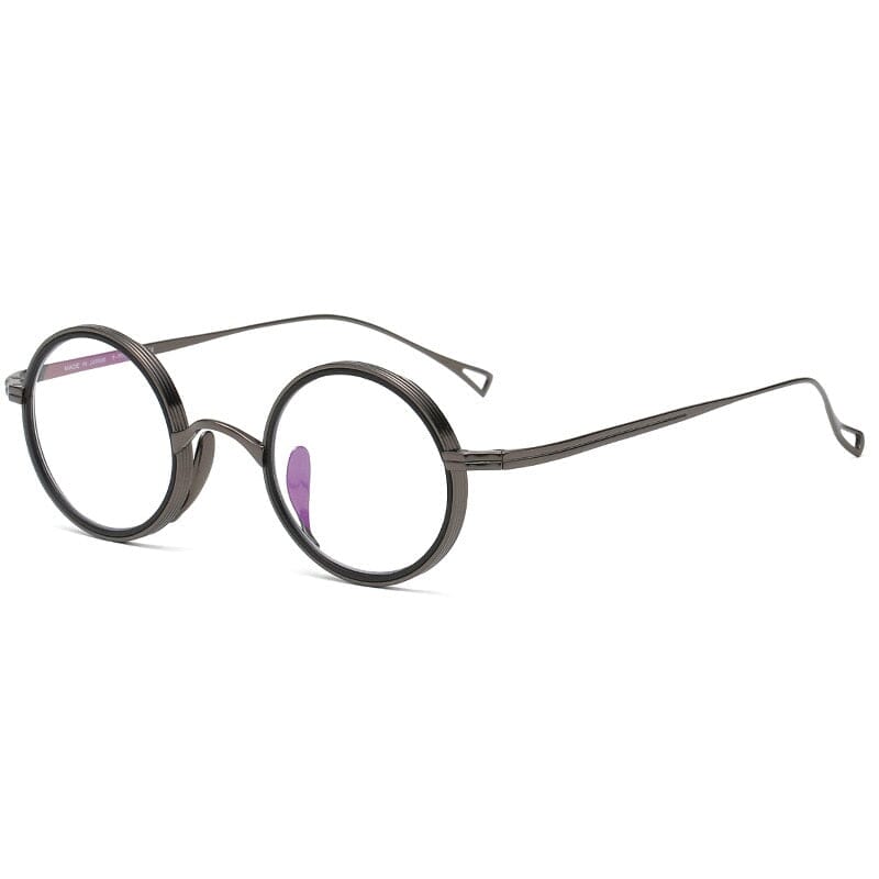 Naoko Ultralight Titanium Round Glasses Frame Round Frames Southood Gun