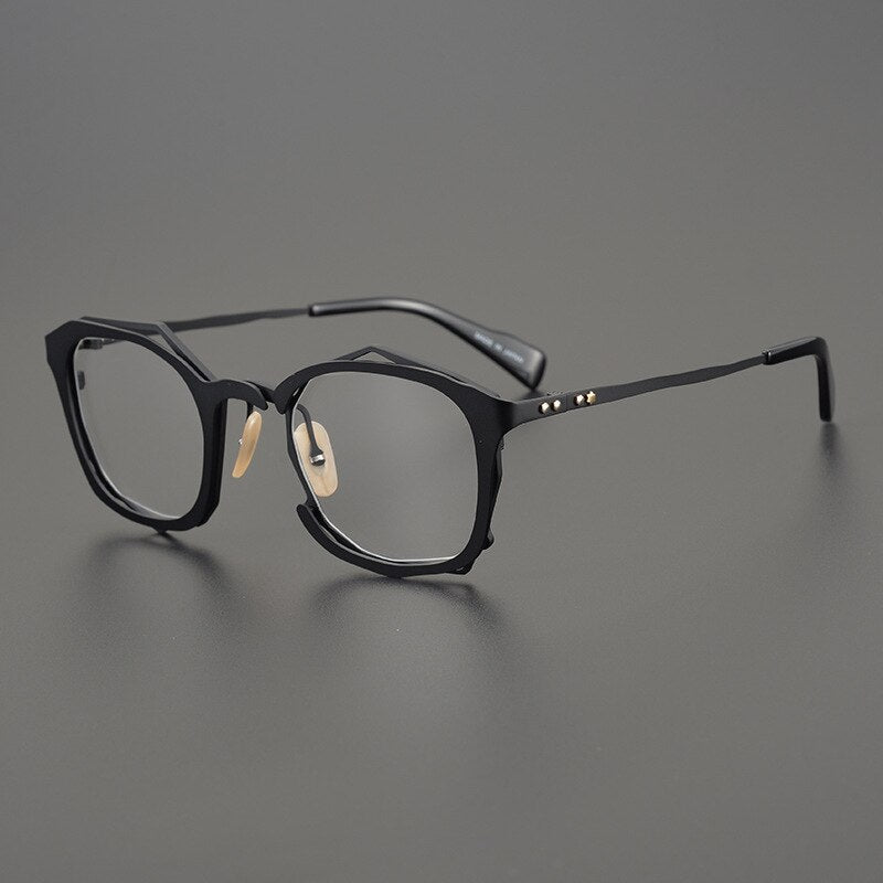 Nassir Personality Irregular Titanium Glasses Frame Geometric Frames Southood Black