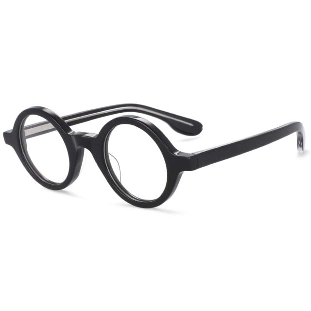 Nat Round Retro Acetate Optical Glasses Frame Round Frames Southood black